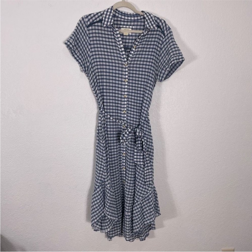 Checkered Gingham Blue Anthro Dress